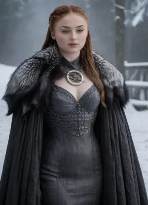 ((Beautiful Sansa Stark from game of thrones:1.4)), big sexy breasts, in a poor black cape with a hood thrown, (no panties:1.2), sexy cleavage, lace filigree of bright, naked tits, (naked, showing black stockings and blonde extremely hairy pussy:1.3), rich color. Super clear, highly detailed watercolor, glaze technique, plus colored alcohol ink, style of V. Vasnetsov, long braided blonde hair, sexy black long gloves, In her hand is a large Valerian steel sword, A wolfskin is draped over her shoulders, ((a large wolf stands at near her)), she stands there confidently, looks seductive, next to her stands a big snow-white wolf from games of thrones, show whole body in the picture, castle, (Realism:1.8), (Beautiful big breasts:1.2), open hairy pussy, (hairy pussy:1.3), sns, woman, she, has, red, long, hair, braded, wearing, crw, outfit, black, armor, dark, tunic, queen, of, the, north, gown, battle, Young_woman, extremely waist, perfect skin, extremely high detailed, thick bimbo lips, pink lips, blonde, blue eyes, perfect face, nude, ((her personality and behavior is feminine, flirtatious, beguiling, and slutty:1.2)), wolf, (((she is posing in a sexually explicit way, she desperately wants the viewer to fuck her:1.2))), NSFW, Hardcore, XXX, (uncensored. Perfect small curved ass), skirt lift, <lora:add-detail-xl:.9>, <lora:sansa stark SDXL - sns woman:1.3>, <lora:708827_training_data:1>