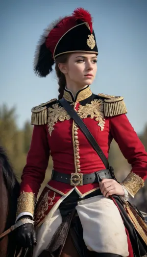 A girl dressed as a hussar