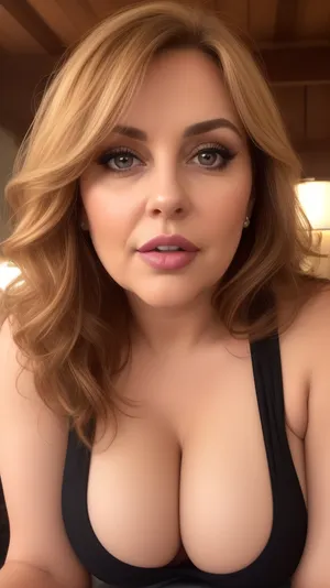 Lubica, (obese:1.1), (mature:1.5), bedroom, 65 years old chubby gilf, sagging, no, bra, big nipples, hard nipples, (wearing a black lowcut v-neck t-shirt), tan skin, wavy brunette hair with highlights parted in the middle, bangs, (chubby mature face), glamour, cinematic, hyperrealistic, 5k, best quality, (8k, RAW Photo, Highest Quality), (Epic Realism), Hyper Realistic, (Detailed Eyes), (Superior Quality), Intricate Detail, Cinematic, plump lips, contouring makeup, juicy lips, lipstick, Detailed, (film grain length, 135mm, f/2.8, DoF, bokeh, ultra-detailed skin, wrinkles, (perfect light eyes:1.3), intense seductive eye contact, looking at viewer, seductive eyes, skin pores, prominent limbal ring, high-contrast eyes, finely detailed features), (mouth open wide), seductive facial expression, lips parted, teeth showing, wrinkles on face, braless, covered, nipples, edgOrgasm, face, focus, woman, with, edgOrgasm_face, veiny, breasts, veins, breasts_apart, puffy_nipples, large_areola, torpedo_breasts, <lora:278496_training_data:.2>, <lora:bralessv2:.5>, <lora:edgOrgasm_v2:.5>, <lora:VeinyBreasts70EpochMaskedReducedMore64_1:.5>, <lora:torpedo-breasts-v01:.5>