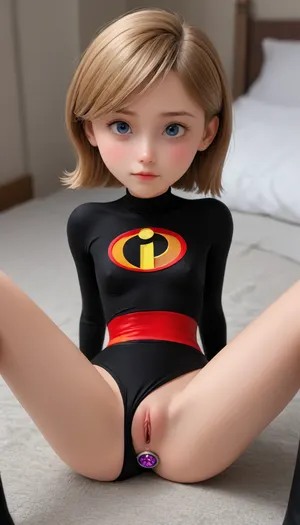 violet, violet incredibles, skinny, fullpic, incredibles supersuit, splitted suit, pussywhole suit, tiny waist, violett eyes, anal plug blue shine, peeky nipples, invisible girl, lay on back, spread legs, dick inside pussy, invisble girl, analplug, diamond analplug, pussy close up