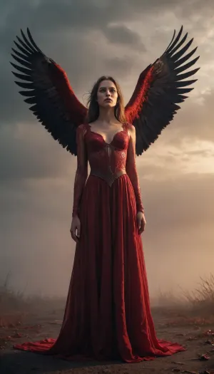 a illutration of a Blood eagle ritual. sunrise, fog, stormy weather, long shadows, dreamy mood, detailed photo, photorealistic photo, realistic pretty women photo, distorted perspective, night vision, soft fokus, overexposure, parallax, #©KITTYART