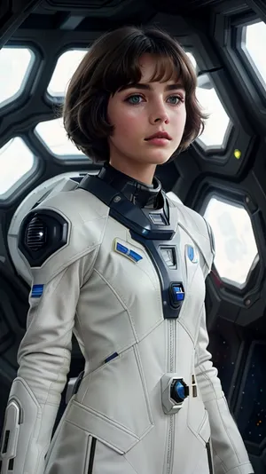 (AlSe:.8), young brunette, bobcut, on the background of a futuristic space landscape, maximum details, <lora:AlSeReal:.5>