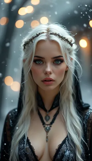 ziprealism, (evil sorceress wearing dark intricate robes, floating flakes of ash, mystical fog, eerie foreboding atmosphere:1.4), (f/2.8 shallow depth of field, creamy bokeh, flattering action pose, medium full shot, layered composition with subtle foreground, focus on eyes:1.4), (stark white hair, thick voluminous hair, tied back hair, sporty hair, practical hair style:1.4), (catchlights, sharp contrasting limbal rings, large expressive eyes, stunning eyes, long delicate eyelashes, charcoal eyeshadow, perfect eyes, slightly downturned eyes), (full lips, soft lips, moist lips, pouting lips), (porcelain skin, natural skin texture), <lora:MJ52:.8>, but, <lora:BUT_SDXL_SHS:.8>