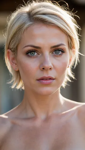 (60 years old naked scandinavian woman with the sinewy but busty body of an extreme freeclimber:1), (woman with pretty feet in barefoot sandals), chiseled body of an ancient greek goddess, chiseled face, androgynous face, high cheek bones, long narrow neck, very tall, (8k, RAW Photo, Highest Quality), (Epic Realism:1), Hyper Realistic, (Detailed Eyes:.8), (Looking at the camera:1), (Superior Quality), (no Shadow), Intricate Detail, Cinematic, Outside Light, Detailed, vulgar pose, (extreme short blonde pixie hair:1), [], (film grain length, 135mm, f/2.8, DoF, bokeh, focus on face, ultra-detailed skin, perfect bright eyes, skin pores, muscle tone and definition, prominent limbal ring, high-contrast eyes, finely detailed features:.7), 0.7, epiCNegative, v, thin, legs, narrow, hips, queen, maeve