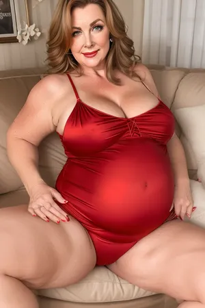 Dynamic angle, Low angle shot, Lubica, Gilf, fat face, (bright hazel eyes), A 60 year old mature woman with saggy breasts in tight sleeveless red satin pajamas, matching highwaist tight shorts, cameltoe, brunette balayage hair, sitting, couch, living room, belly, veiny, sagging, breasts, veins, natural, thick, thighs, seductive, fupa, downblouse, nipslip, 1gilf, <lora:RealDownblouse4:.3>, <lora:Milf:1.1>, <lora:weight_slider_v2:1>, <lora:kipteitei:.2>, <lora:VeinyBreasts70EpochMaskedReducedMore64_1:.5>