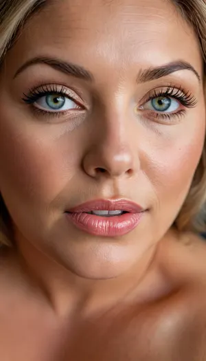(obese), (mature:1.5), 60 years old chubby gilf, chavette, naked, very tanned skin, straight silky brunette hair with highlights parted in the middle, voluptous, (chubby mature face), glamour, cinematic, hyperrealistic, 5k, best quality, (8k, RAW Photo, Highest Quality), (Epic Realism), Hyper Realistic, (Detailed Eyes), (Superior Quality), Intricate Detail, Cinematic, plump lips, contouring makeup, smokey eyes, fake lashes, juicy lips, nude lipstick, Detailed, (film grain length, 135mm, f/2.8, DoF, bokeh, focus on face, ultra-detailed skin, wrinkles, chubby cheeks, perfect bright eyes, skin pores, prominent limbal ring, high-contrast eyes, finely detailed features), (mouth open wide), smiling, epiCNegative, suntanned skin, StokeRealV1, laurenceferrari, photo, in, phst, artstyle, fluxenh4nce, BadX, wrinkles, <lora:SDXL1.0_Essenz-series-by-AI_Characters_Style_BetterPhotography-v1.2-'Skynet':.8>, <lora:Midjourney Image Enhancer XL v1:1>, <lora:FLUXEnh4nce:.8>, <lora:attractive_notrigger:.8>