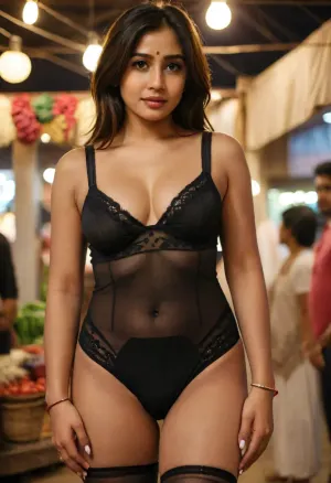 Indian women, 50 years old, in a market full of people in night, holding a man’s penis, flash lit photo, highly detailed, ultra realism, ultra realistic, 8k, see-through, leotard, a, woman, black, linger, stockings, kaki, body, suit, risque, fashion, SofiaAnsari, <lora:SDXLHighDetail_v6-000005:.8>, <lora:qingqu_XL_reg0_:.8>, <lora:SofiaAnsariSDXL:1.4>