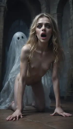 massive werewolf standing, werewolf having sex with human female, flat-chested, on all fours with legs slightly spread, hands on the floor, massive veining, ribbed cock penetrating pussy, vaginal sex, passionate sex, all the way, moaning, big pussy juices, long sleeve tight bodystocking, athletic body, high definition, blue eyes, blond hair, long hair, extremely beautiful face, very detailed, werewolf opens its mouth and shows its sharp teeth. The scene is in the surroundings of an ancient castle, (terrifying ghosts and other creatures of the night:1.7), are hiding in all possible corners of the great hall, watching the unlikely couple having sex. The atmosphere is frightening and arousing at the same time. high detailed, modern-werewolf, 1girl, 1boy, prone, bone, sex, from, behind, lora, (ProneBone-000010:.5), Black, and, white, art, black, pencil, shading, charcoal, drawing, toned, brutal, dark, b/w, color, scheme, <lora:Modern_Werewolf:.8>, <lora:Black and white art.V1:1.2>, <lora:ahxl_v1:.9>
