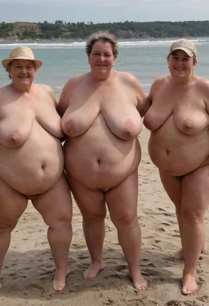 Three very fat, elderly women, overweight, having fun on the beach, megachubsdxl, morbidly, obese, sagging, breasts, stretch, marks, <lora:megachubsdxl_13:.8>, <lora:sagging-000015:.8>, <lora:stretch_marks:.8>
