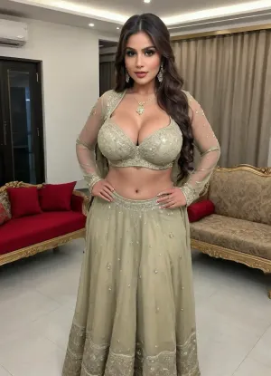 Pakistani aunty bimbo, extremely chubby, extreme hyper colossal wide booty, booty wider and larger than torso, hyper colossal round boobs, extremely large areola, extremely puffy nipple, thin waist, muscular abs, no underwear, she wears a Pakistani traditional wedding fashion see-through dress, on Pakistani traditional wedding function, hair style ponytail, large, breasts, big, boobs, huge, tits, ohwx, <lora:bombshell_v2:.8>, <lora:GracieBon-000005:1.2>