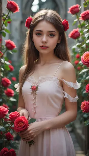 20000424.1, (((Very Petite girl))), goblincore, fairycore, roses girl