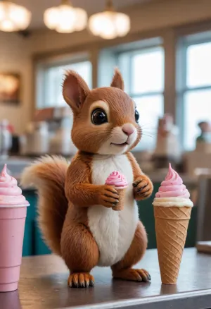 A small mecha toy squirrel in the ice cream parlor, #©KITTYART

























#©KITTYART