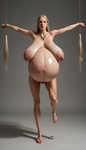 ((full body view)), (glistening skin:1.6), very horny Sexy breathtaking 19 years old, amateur scene, camgirl, good lighting, innocent face, front view, anorexic, (((huge pregnant belly))), blue and grey colored mesmerizing eyes, perfect skinny body, (((saggy breasts hanging down))), (((long sagging puffy tits))), glamour, hoop earrings, necklace, head-to-toe view, perfect face, ((smooth silky bright blonde long hair)), (pubic hair, pubic_hair), tanned skin, tan lines, (((very long toes, red toenails))), (focus on her amazing slender long toned legs:1.2), ((((showing swollen gaping pussy)))), (((huge swollen pussylips, pussy lips vagina labia))), (((flexible, leg up))), ((((pussy turned inside out)))), ((pussy in view wide view)), standing full body photo, <lora:phone_v01:.7>, <lora:igbaddie-XL:.8>, <lora:SDXL_BetterFaces-LoRA_v1:1.2>