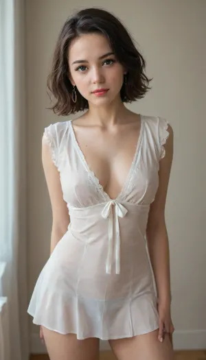 艺术portrait摄影作品中，一位人物带着似懂非懂的表情，面部肌肉放松，眼睛微微眯起，嘴唇轻轻上扬，露出一丝淡淡的笑容，皮肤有健康的光泽，五官清晰，头发整齐而干净，背景简单而不醒目，以浅色为主，整体氛围宁静祥和，人物的表情中带有一丝满足和自信，眼神温暖而亲切，皮肤的健康光泽让人感觉到人物的生活状态良好，头发的整齐让人感觉到人物的细心和严谨，背景的简洁让人感觉到人物的低调和谦逊，整个画面充满了人文情感和艺术气息