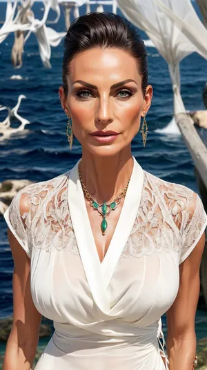 Naked amazing beautiful mature woman 60 years old, entire body head to toe, (wooden motor yacht), (high end seaside luxury), tattoo at legs and feet, blackwork tattoo, high cheek bones, european, ((very dark tanned)), opulence, luxury, muscular, ((very tall)), ((super pixie haircut)), dark blonde, green eyes, wrinkles at eyes, hip chain, (flat sandals), realistic, sharp focus, 8k high definition, insanely detailed, intricate, spread legs, penetration, (dripping wet pussy), ((strong tanlines)), ((hip chain)), anklet, green nails, pubic hair, (toe rings), high arches, tight calves, ((long toes)), outdoor, deck, hamptons, Martha’s Vineyard, ((((feet jewelry))), (((footsiebabe))), shredded, woman, style), shredded, woman, style, glam, fantasy, dark, skin, uberfit, athletic, reduce noice, sights, tanlines, sunburn, DarTataBodG, <lora:weight_slider_v2:-1>, <lora:age_slider_v20:1>, <lora:epi_noiseoffset2:1>, <lora:pailide3-000005:.5>, <lora:DarTataBodG-XL_V2:.4>