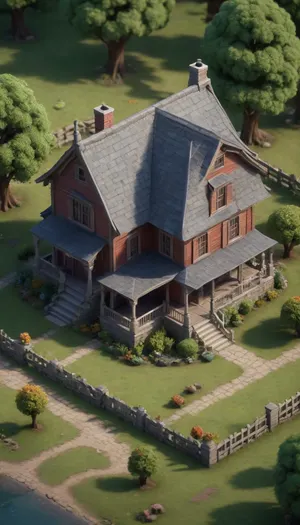 Isometric style {prompt}. Unreal engine, vibrant, beautiful, crisp, detailed, ultra detailed, intricate.