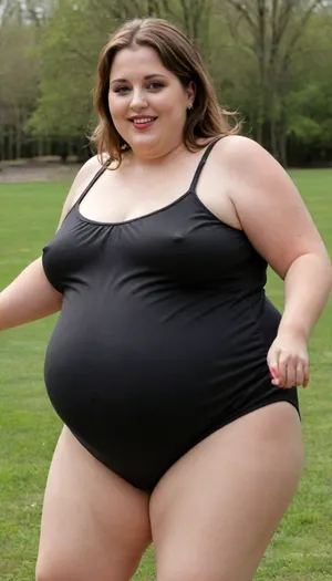 45° side view, Full body shot, Sunny summer day, bright sunny day, (obese:1.3), The fat ssbbw mature milf 60 is dancing on the lawn, backyard lawn, stark naked body, chubby milf, hard nipples, tight, black transparent sleeveless black maxidress, medium very saggy tits, plump waist, plump pubis, light brunette hair with highlights, bobcut hair, big eyes, happy smile, nip slip, (high quality:2), braless, Wearing, clothes, that, make, sense, with, Braless>, <lora:bralessSDXL_v1_00022:.8>