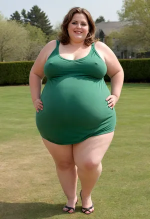 Lubica stepaunt, 45° sideview, Full body shot, Sunny summer day, bright sunny day, (obese:1.3), The fat ssbbw mature milf 60 is walking on the lawn, green lawn, stark naked body, chubby milf, braless, hard nipples, black tight transparent sleeveless black sundress, medium very saggy tits, plump waist, plump pubis, light brunette hair with highlights, bobcut hair, big eyes, happy smile, nip slip, (high quality:2), Wearing, clothes, that, make, sense, with, Braless>, <lora:bralessSDXL_v1_00022:.8>, bottomheavy, big, ass, huge, gigantic, thick, thighs, massive, <lora:bottomheavy_v1_sdxl_tags:.8>