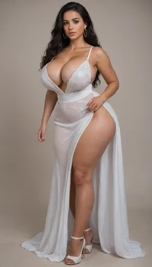 ((Ultimate realistic photo)), ((detailed face)), (straight hair), ((long hair)), ((light skin)), latina, extremely tight butt, ((extremely juicy bubble butt)), bulging ass, round ass, large ass, bbl, fake ass, ((massive natural breast)), detailed open cleavage, open cleavage, overflowing cleavage, deep cleavage, pink long dress, long dress, tight dress, open chest dress, high heels, super beautiful face, dark tanned skin, perfect anatomic body, highly detailed, wet shiny skin, puffy bimbo lips, glossy lips, award winning photo, spectacular hyper juicy fit ass, beautiful woman, perfect skin, bimbo body, colossal breast, blush, ((thick toned thighs)), ((wide hips)), ((hourglass waist)), beautiful hands, beautiful feet, highly detailed hands, massive round bubblebutt, posing, facing camera, close camera shot