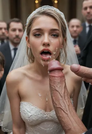 Muscular masculine Black Man during a wedding, long flowing blonde hair, dark skin, shaved head, nude, sitting in a crowded church, leaning back, head tilting back, masturbating, holding his thick hard veiny long equine cock, massive cock, dripping cum, people watching, audience, cum squirting, aerial cumshot, open mouth orgasm face, clothed people shocked watching, public, screaming, eyes closed, several watching in shock, close up, self sucking, self fellatio, bukkake facial, people crowd cheering, cum splattering on face, cum on mustache, bride watching in awe, cum sprays crowd, 4k, bride watches in horror