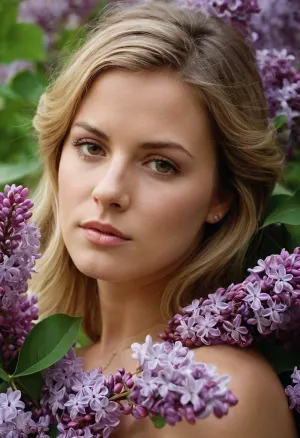 Jennifer Juniper, lilacs in her hair and on her pussy.
Is she dreaming? Yes, I think so
Is she pretty? Yes, ever so