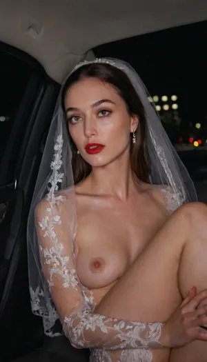 Hyper photorealistic masterpiece, maximum quality, maximum detail, maximum realism, photorealistic, high resolution, ultra-realistic, masterpiece, front view, realistic detailed skin texture, realistic face, extreme detail, 8K photo, best quality, soft natural light, intricate details, realistic, UHD, flash photography., night, car interior, in the windows of the visible lights of the night city, my back seats of the car interior, view from the driver's side. sitting woman. 35 years old. Tall brunette, slender, thin, tall, small breasts, pointed nipples. She has wide perky and long legs. She is embarrassed, looks away, shy. Evening make-up, red lips, eyes lined with mascara. Vulgar. She is afraid of being seen, but she is excited. Exhibitionism, bride's veil. We see her slightly from the side, from head to toe, her whole figure. Knees spread apart. Between the legs we see an intimate hairstyle. perfecteyes, raw, illuminated, overexposed, sharp, flash, More
1, 282 / 5, 000
Hyperphotorealistic masterpiece, ultrarealistic, lights of the night city are visible through the windows, we are in the back seat of the car, view from the driver's side. The woman is sitting in the back seat.

35 years old. Tall brunette, pointed nipples. She has wide hips and long legs.
She is embarrassed, shy.

Evening make-up, eyes lined with mascara. Vulgar. She is afraid of being noticed, but at the same time she is excited. Exhibitionism., <lora:PerfectEyesXL:.8>, <lora:Rawfully Stylish v0.2_epoch_20:.8>