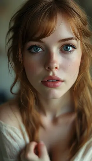 ((the whole girl visible in the frame)), ultra realistic smart incredibly beautiful seductive face, escort woman, super model, beautiful breasts, small breasts, naked breasts, 18 years old, (very slim), narrow waist, looks directly at the viewer, swing golf pose, (nyde tits, long legs, perfect legs, long knee socks, sensual Seductive, big eyes, beautiful eyes:1.2), long ginger hair, (seduce, sexy, wants to fuck:1.1), (white skin. smile:1.1), HDR photo, best quality, ultra-detailed, masterpiece, finely detail, highres, photorealistic, perfect illumination, best shadow, best shot, ((engaging view)), full scene picture, soft lighting, bhands, perfect fingers, little hands, (5/6th body:1.5), the woman is looking with amazement at viewer, (looking up), detailxl, perfecteyes, <lora:MJ52:.5>, <lora:lora-sdxl-perfect-eyes:.5>, <lora:style_lora_realis:.7>