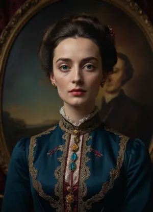 portrait of an English lady of 19th century, Dali style