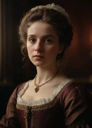 portrait of an English lady of 19th century, Rembrandt style