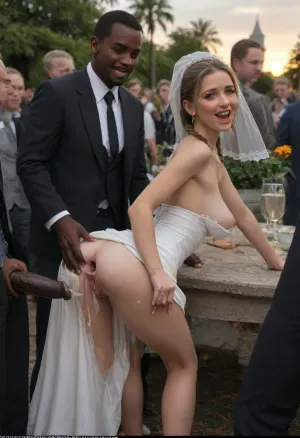 ((interracial:1.3)), A petite skinny tiny bimbo bride, perfect nature, (autumn colors), she will be fucked outside in the German beergarden, (analsex:1.6), (Extreme giant cocks:1.2), (open smile mouth:1.2), (She doing doggystyle on the table and get fucked from behind:1.2), (view from the side:1.2), (extreme gaping vagina), (massive cumshots), (short pink braids), (she wear bride costume), cum covered, she have large silicone breasts and small nice ass, (she will be anal fucked from two African men:1.2), they are full clothed in pantsuit, (((public beergarden, crowded, people around))), Sunset, 2boys, hon, (white, bridal, dress, veil:1.5) ((interracial:1.3)), A petite skinny tiny bimbo bride, perfect nature, (autumn colors), she will be fucked outside in the German beergarden, (analsex:1.6), (Extreme giant cocks:1.2), (open smile mouth:1.2), (She doing doggystyle on the table and get fucked from behind:1.2), (view from the side:1.2), (extreme gaping vagina), (massive cumshots), (short pink braids), (she wear bride costume), cum covered, she have large silicone breasts and small nice ass, (she will be anal fucked from two African men:1.2), they are full clothed in pantsuit, (((public beergarden, crowded, people around))), Sunset, 2boys, hon, (white, bridal, dress, veil:1.5)