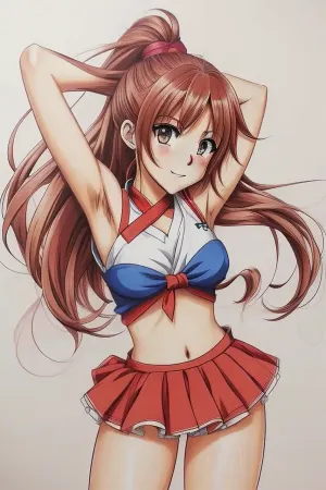 Girl, Picture in the style of anime shonen, drawing anime shonen.