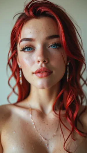 8k ultra high quality picture, super realistic photo, professional nude photo shoot, beautiful, instagram model, 20 years old, perfect, slim, long red hair, perfect face, eye contact, perfect eyes, gorgeous, sexy, sensual, seductive eyes and look, edgJBG_woman, edgJBG_face, edgJBG_body, <lora:BUT_SDXL_SHS:1.4>, <lora:MJ52:1.9>