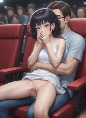 score_9, score_8_up, score_7_up, absurd_res, hi_res, anime_source, (big man sitting on chair in movie_theater, cute girl on lap:1.1), open pants, hug, anal, pussy_juice, stealth_sex, cum, sundress, smug, surprised, exhausted, rolling_eyes, covering_mouth, detailed face, intricate details, hyperdetailed, very aesthetic, motion_lines, <lora:NAI Smooth Boys Style SDXL_LoRA_20r_20e_8i_nr32_a16_Pony Diffusion V6 XL:.5>, <lora:Concept Art Twilight Style SDXL_LoRA_Pony Diffusion V6 XL:.7>