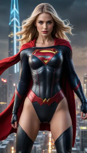 Vigilia di conquista: il regno di supergirl sinistro su una città futuristica