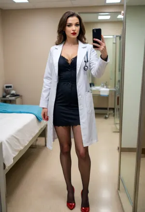 Defiant grace: il selfie seducente del dr. crimson paw a st. l'ospedale di Claire