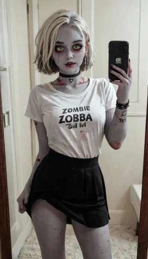 A selfie in alternate reality: a 21-year-old's zombie cosplay mirror moment