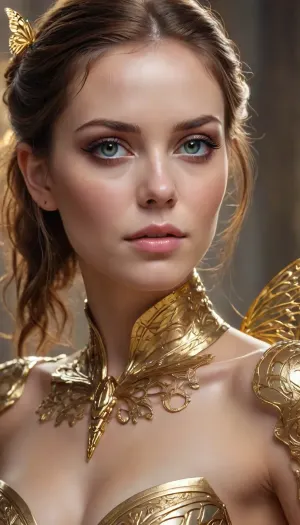 photo, 8k portrait of beautiful cyborg with brown hair, intricate, elegant, highly detailed, majestic, digital photography, art by artgerm and ruan jia and greg rutkowski surreal painting gold butterfly filigree, broken glass, (masterpiece, sidelighting, finely detailed beautiful eyes:1.2), hdr, realistic, high definition, <lora:add-detail-xl:-1>