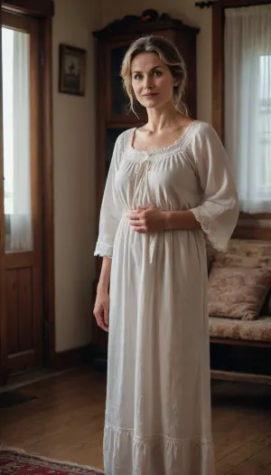 タイムレスな視線:厄介な家で成熟した母親、柔らかい光とフィルムの穀物で捕獲