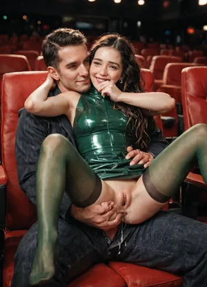 score_9, score_8_up, score_7_up, absurd_res, hi_res, anime_source, (big man sitting on chair in movie_theater, cute girl on lap:1.1), open pants, pantyhose, realistic faces, detailed faces, realistic pussy, detailed pussy, hug, anal, pussy_juice, realistic fluids, stealth_sex, cum, green Latex Dress, smug, surprised, exhausted, rolling_eyes, covering_mouth, detailed face, intricate details, hyperdetailed, very aesthetic, motion_lines