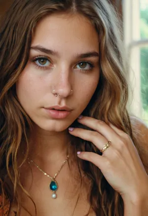 19-year-old Christian hippie girl with a nose-piercing, masturbating her hairy pussy, good view of hairy pussy, <lora:Real_People-SDXL:.8>