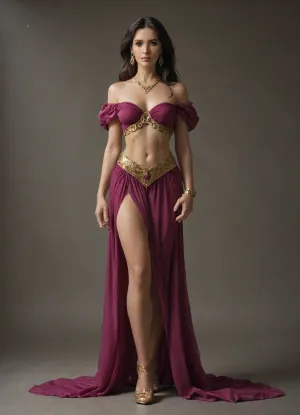 (Megara from Disney's Hercules:1.5), perfect hands, perfect fingers, perfect anatomy, realistic skin, masterpiece, best quality, high resolution, ultra detailed, ((full-body image)), ((extreme distance shot)), (long shot)