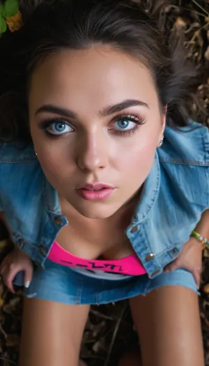 Cumdump whore is on her knees, in woods, ((Ukrainian)), 19 years old, brown eyes, brunette hair with mable brown highlight, straight hair, 5.70ft, 107lb, fit, pear shaped body, (small slider:1.2), brightly colored or patterned skirt—think neon pink, electric blue, Graphic Tee, Pair the skirt with a graphic tee featuring iconic 80s designs or logos, such as popular bands, TV shows, or cartoon characters of the era.
Denim Jacket, Leg Warmers, Chunky Jewelry, torn clothes, Spiked bracelets, ((detailed eyes:1.5)), ((close view of face from above)), head looking down, eyes looking to viewer, front view, Fujifilm X-T4, Butterfly lighting, torn, fly, down, at, _______, <lora:tornclothesv6-8:.5>