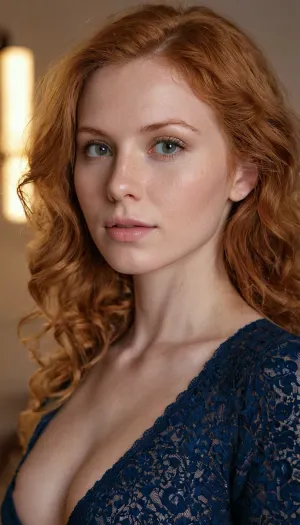 She is a Young milf.
35 years old, Ginger, Long curly Redhead hair, Very pale skin, Skinny girl, Angel face, She is in the living room
She is Small breasts
Small breasts, She is totally clothes
Jeans, Classic bra