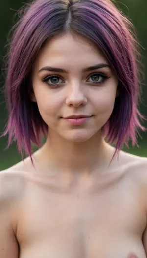 a very close view on face of a beautiful_cheeky emo girl, wild girl, Dimples on cheeks, 18 years old, Naked, full body, In full growth, Beautiful pose
