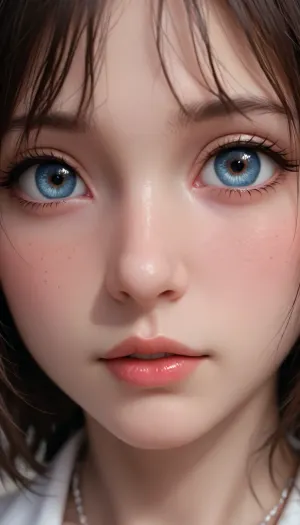 Female Eye, macro photography, detailed drawing, Bright blue color, Close-up of the eye, only the eye in the photo, The galaxy in the iris of the eye