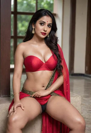 Indian women spreading legs, dark skin, indian face, indian Huge cleavage, wearing Saree, tall women, black eyeliner, cherry red lipstick, black eyeshadow, brightness on body, skin blemishes, brightness, natural tits, india women, Indian, Woman, hd, raw photo, 8k, high_resolution, saree