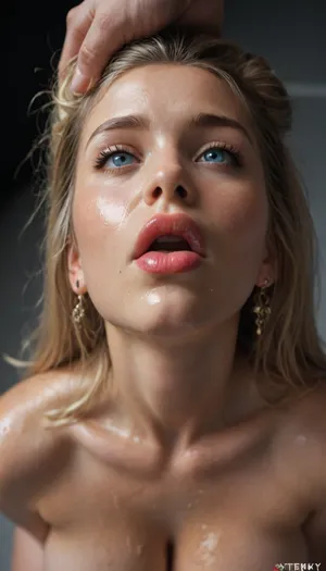 ((Ultimate realistic photo)), ((detailed face)), (((Bottom looking up view))), (deep throating cock), (head pull), ((Extremely gorgeous instagram model)), ((extreme cuteness)), ((blonde)), space buns hairstyle, (oiled skin), full lips, puffy lips, red lip gloss, (huge tits), (huge ass), (perky tits), pointy nipples, (big hips), (big thighs), ((pretty pink pussy)), (detailed pussy), ((huge long thick veiny cock)), (she is having an orgasm), ((bright blue eyes)), eyes open, (((hard lighting))), ((perfect mouth)), ((perfect lips), cumshot, ((close up view)))