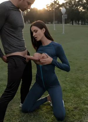 Two men and a woman with a well curved body fuck on an event in a dark park, (background is an event in a dark park), The men are wearing a disheveled tracksuit, (the men fucks the woman:1.3), The men hold her breasts., (large cock:1.3), vaginal sex, doggy sex, creampie sex, high detailed face, ((slender body)), normal breast, black hair, two men and one women, dynamic pose, outdoors, elegant street-style conservative dress, groping, nylon_tights, wide angle, pose, (chiaroscuro lighting:1.5), detailxl, green, eyes, blue, brown, perfecteyes, <lora:add-detail-xl:.3>, <lora:PerfectEyesXL:.4>, <lora:DetailedEyes_V3:.4>