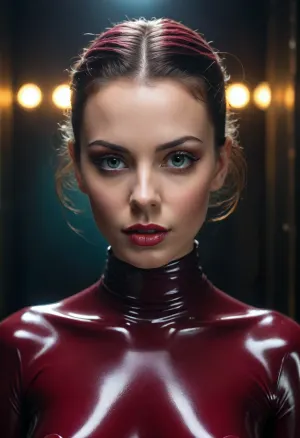 woman, dark and beautiful latex portrait series