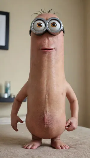 Nude minion showing huge penis, showing, his, face, and, cock, <lora:FaceAndCockV2:.5>